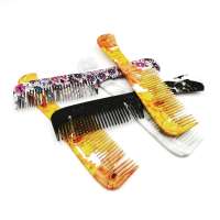 Abs Black Selling Rainbow Anti Static Tangle Brush With Mirror Custom Printed Hair Combs Medium Soft Feeling Comb Set