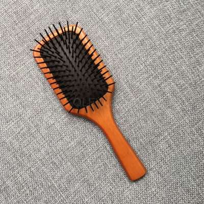 Private label square  straight hair wood paddle  hair brush