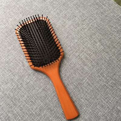 luxury square brush wooden plastic bristle paddle  hair brush