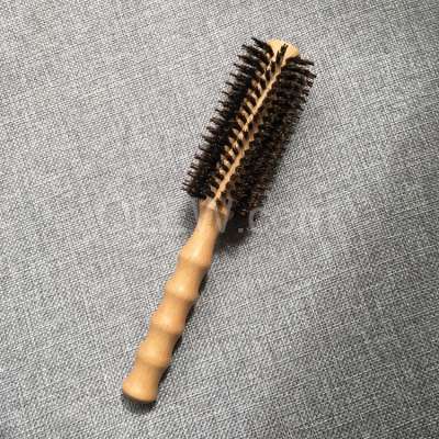 Hot sale antistati  wood round comb natural bristle hair brush